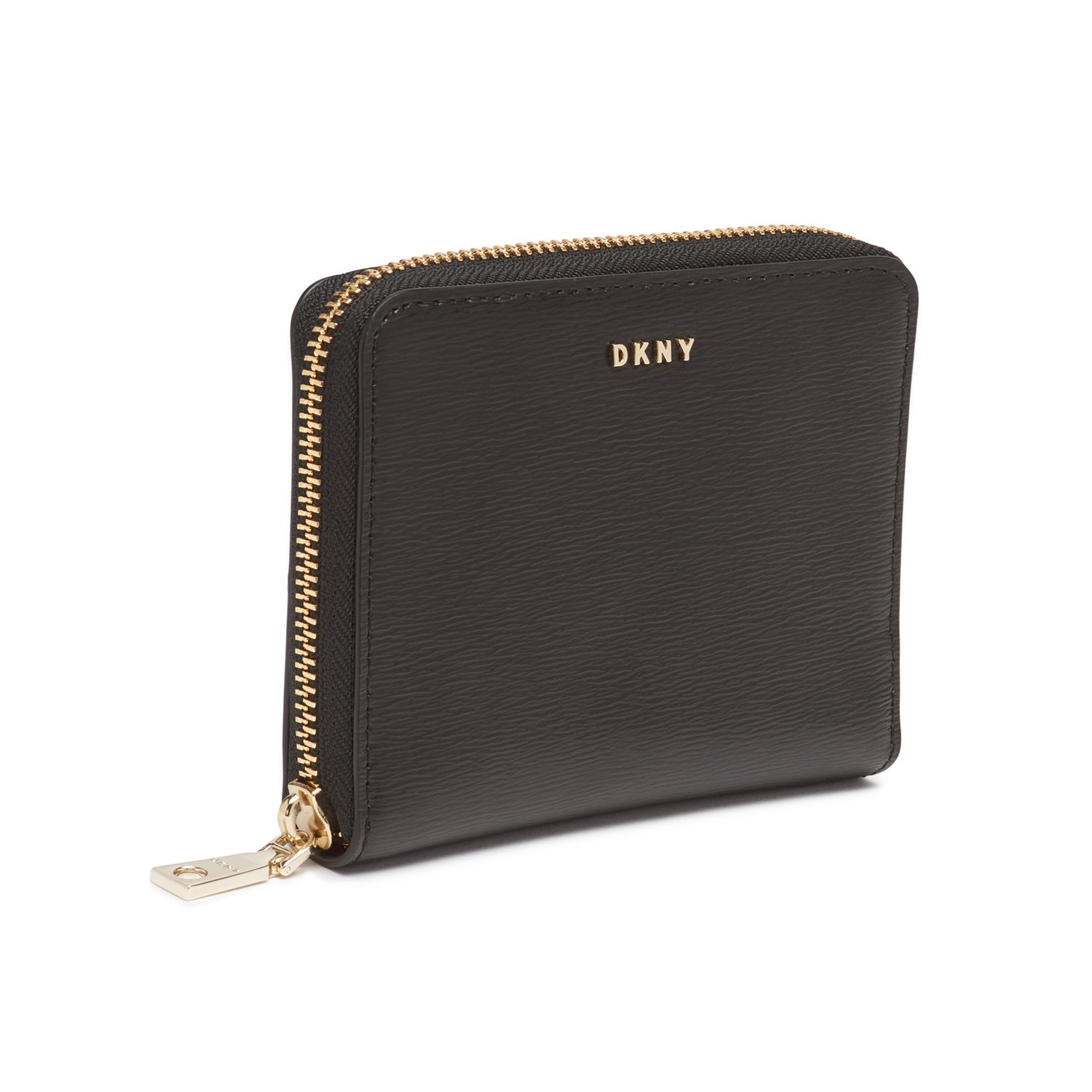 DKNY Bryant Sm Zip Around black/gold