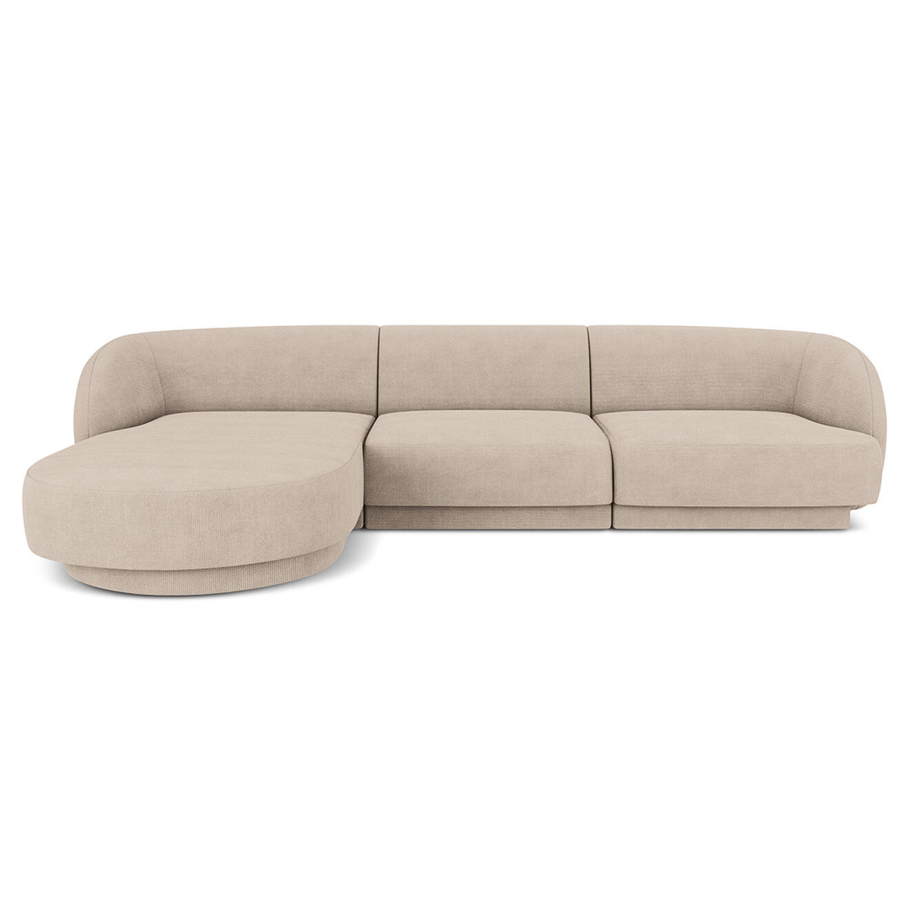 Micadoni Canapé d'Angle Gauche Miley chenille 4 Places beige - 259x155x74 cm