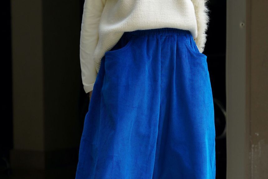 Shinobu - Harembroek van corduroy met elastische taille
