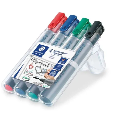 STAEDTLER® 356 WP4 Lumocolor flipchart marker Rundspitze, 4 Stück