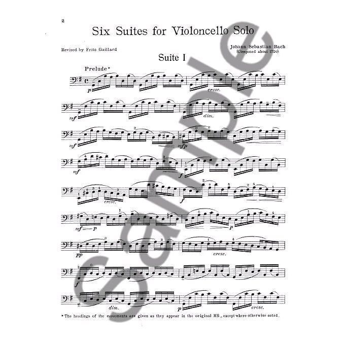 G. Schirmer - J.S. Bach: Six Suites voor cello