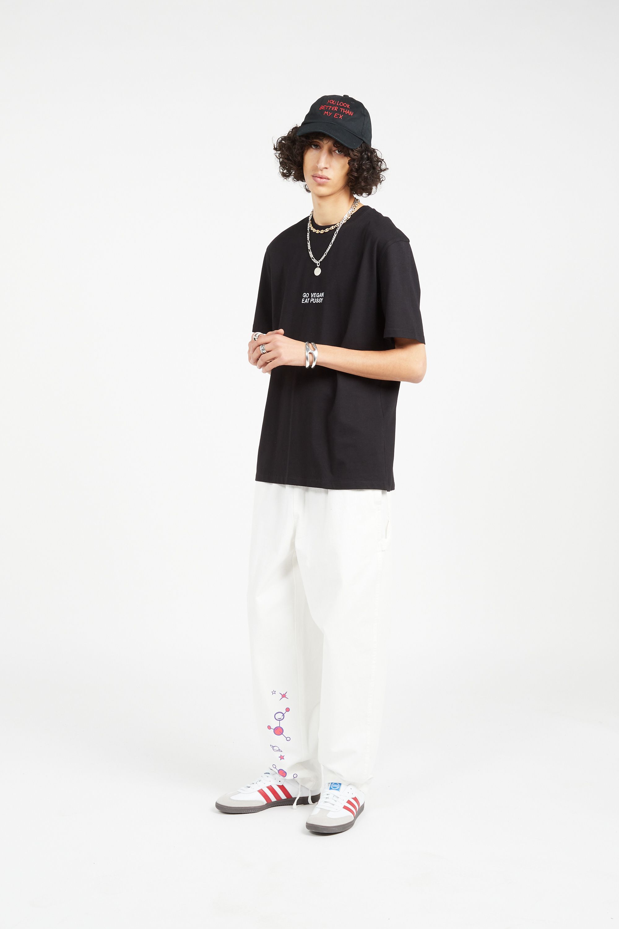 ENCRE T-shirt ENTS01GOVE GO VEGAN EAT P Noir