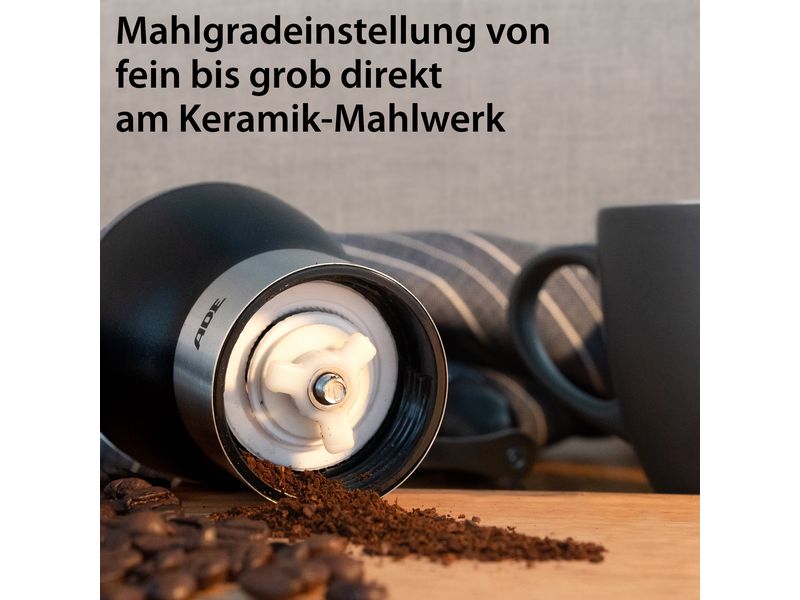 ADE Kaffeemühle Schwarz Mechanische Kaffeemühle
