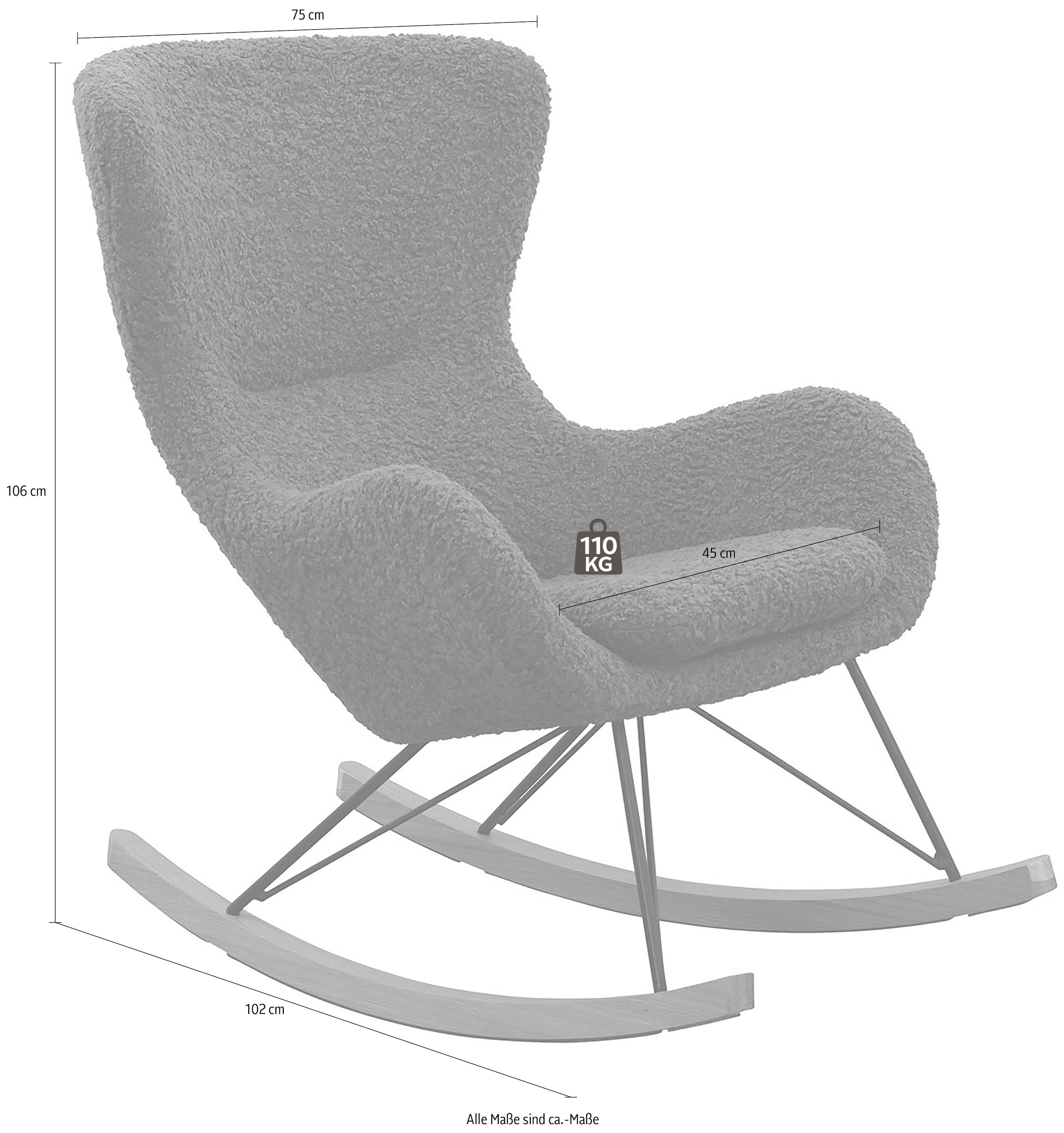 SalesFever Schaukelsessel »Entspannender Schaukelstuhl« In charmantem Teddyfell-Design
