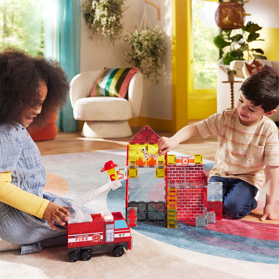 magna-tiles magnetische tegels fire station - 50st