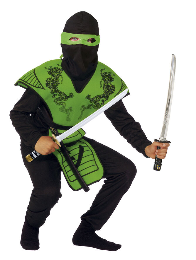 RIO Green Ninja Stofbrynje. bluse, bukser, hætte og maske str. 140