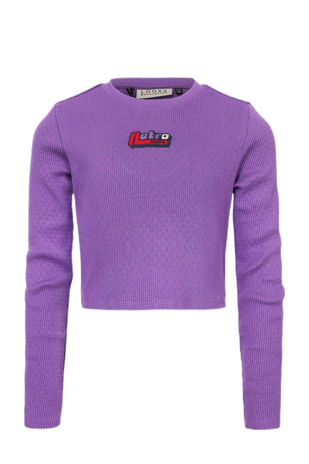 LOOXS longsleeve paars rib gebreid