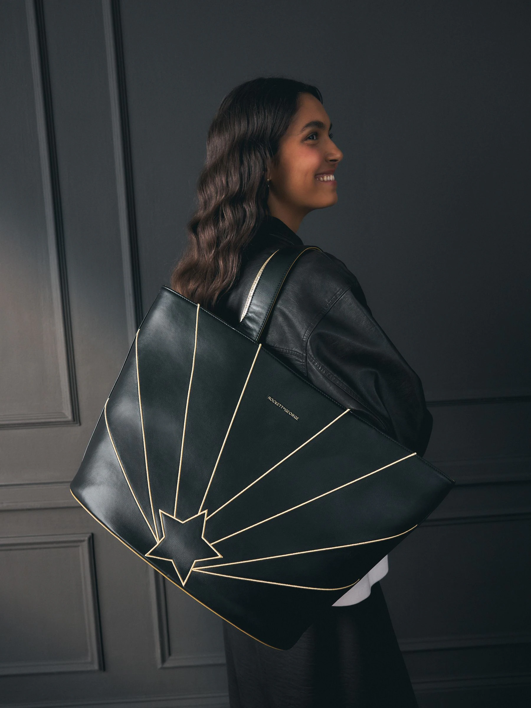 Rockett St George Gold Star Large Tote Bag