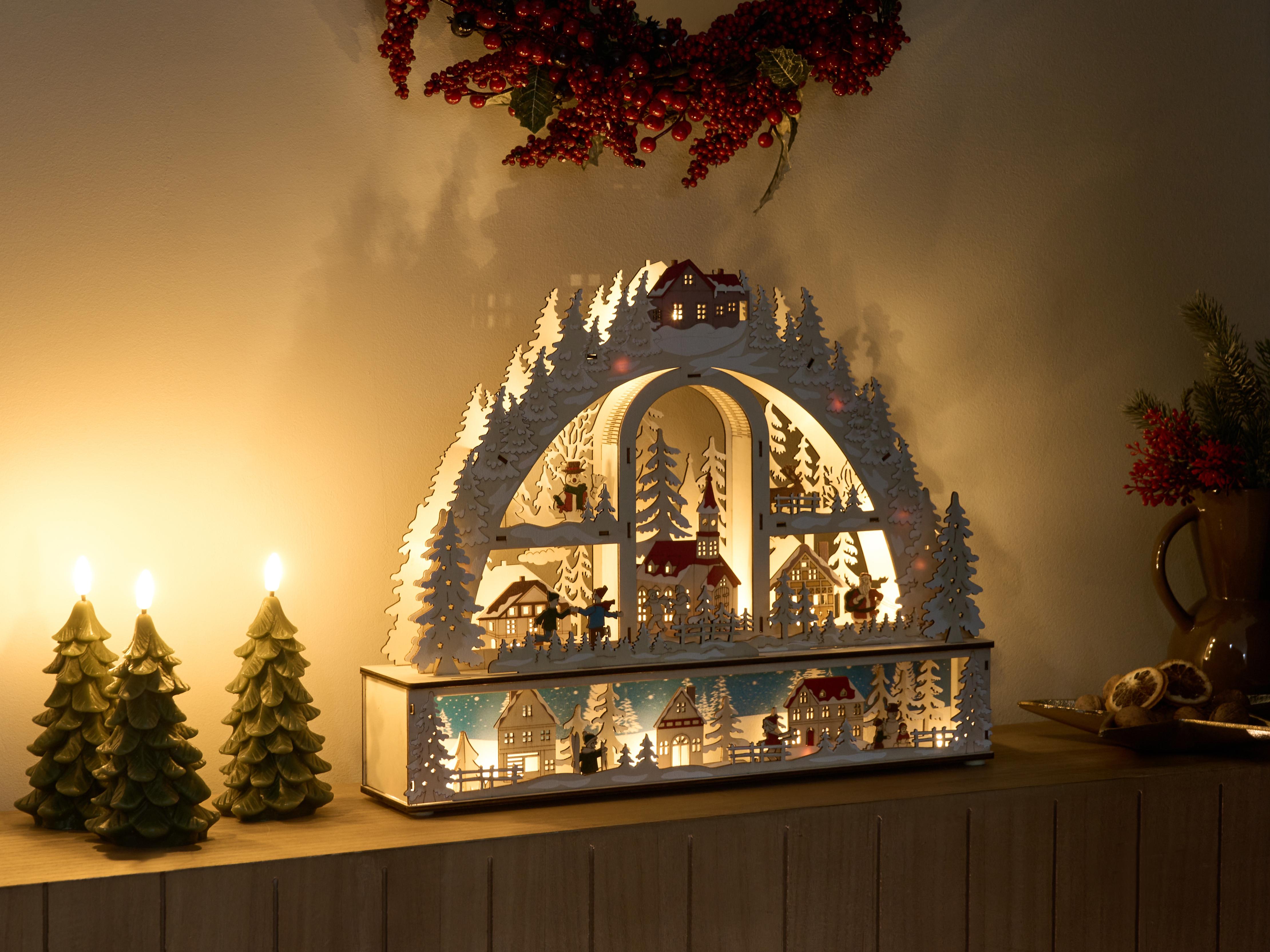 Kerstdecoratie LED NORSJO 36 cm Lichtbruin