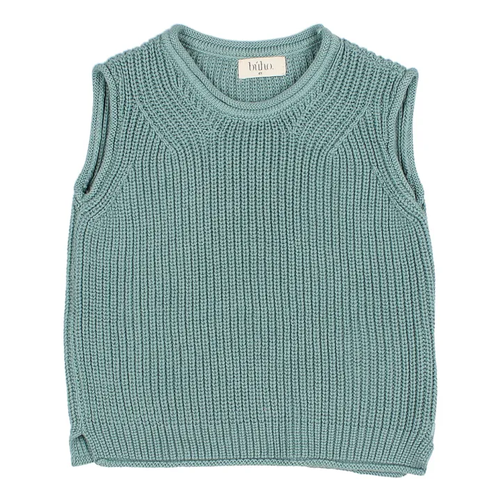 Búho Pull Sans Manches Coton Bio | Sauge