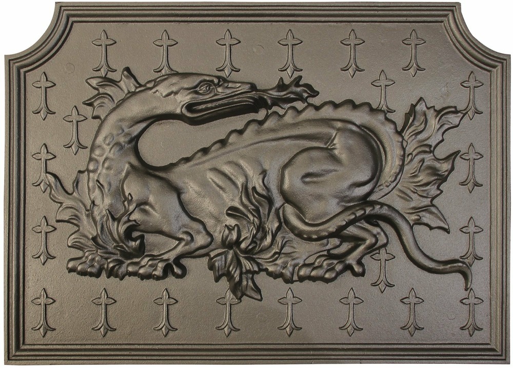 Plaque de cheminée salamandre h. 49cm x l. 69cm