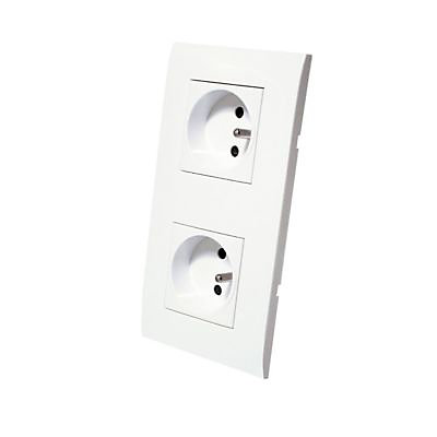 Kit prise double Colours Kalya blanc