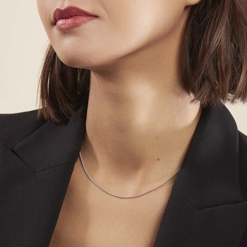 Collier Nahila Argent Blanc