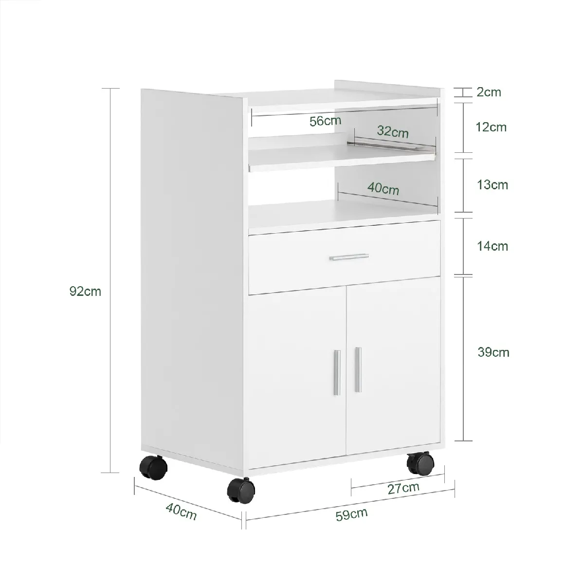 sobuy SoBuy FSB09-W Desserte micro-ondes