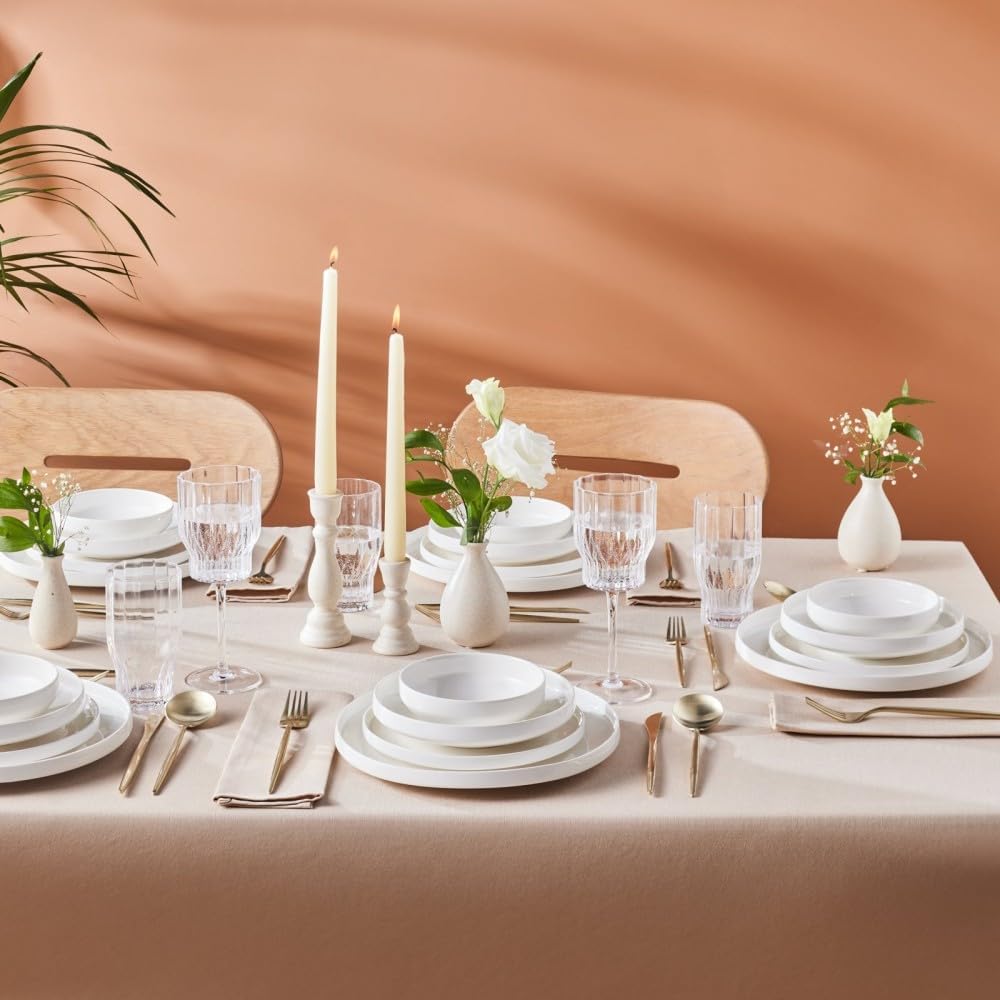 Karaca Streamline New Saturn Weiß 24-teiliges Tafelservice, Kombiservice 6 Personen