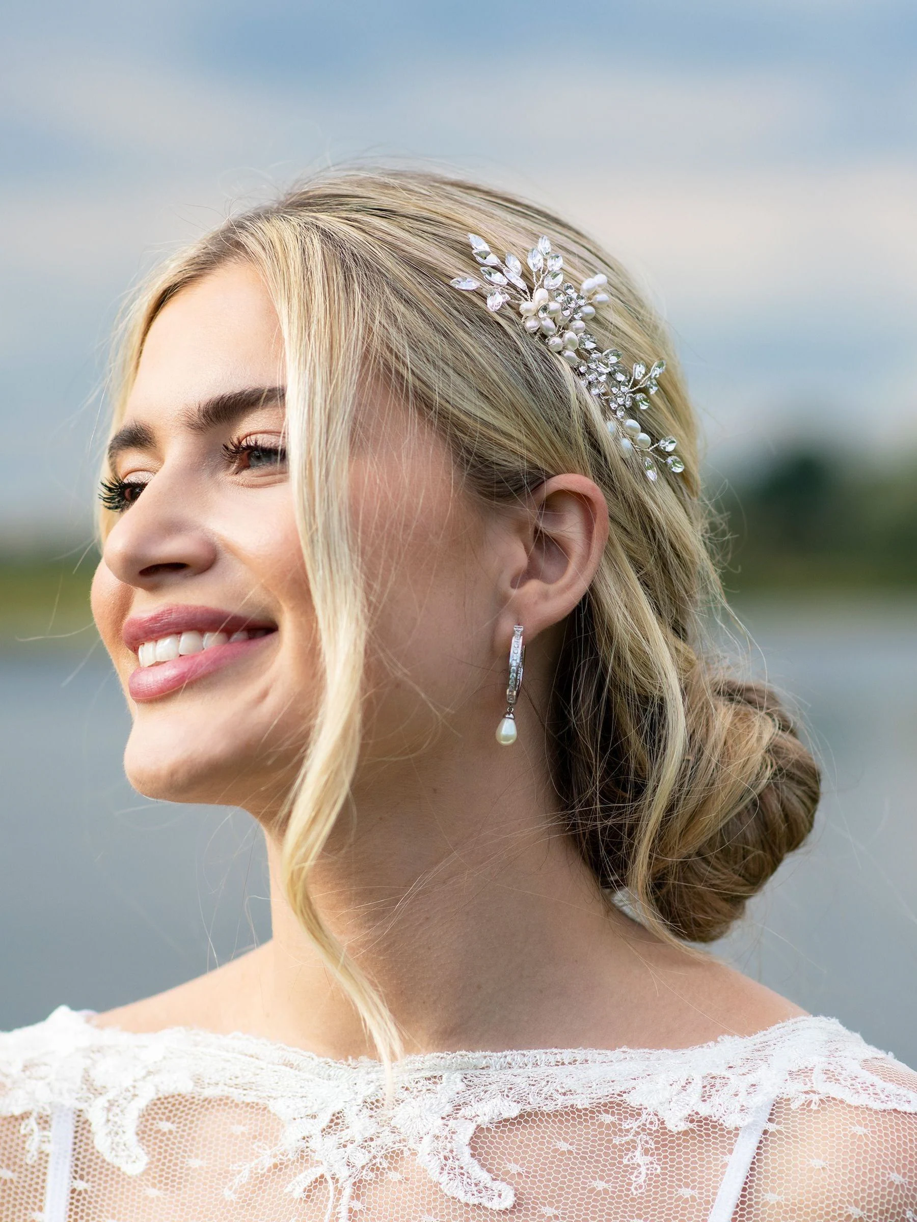 Zilver - Ivory & Co - Sierkam met parels en kristallen