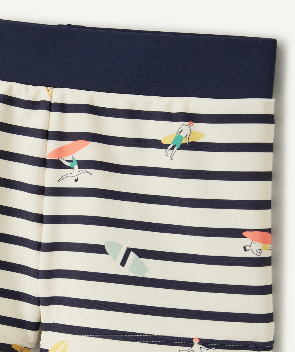 BOXER DE BAIN GARÇON EN FIBRES RECYCLÉES AVEC RAYURES ET IMPRIMÉS