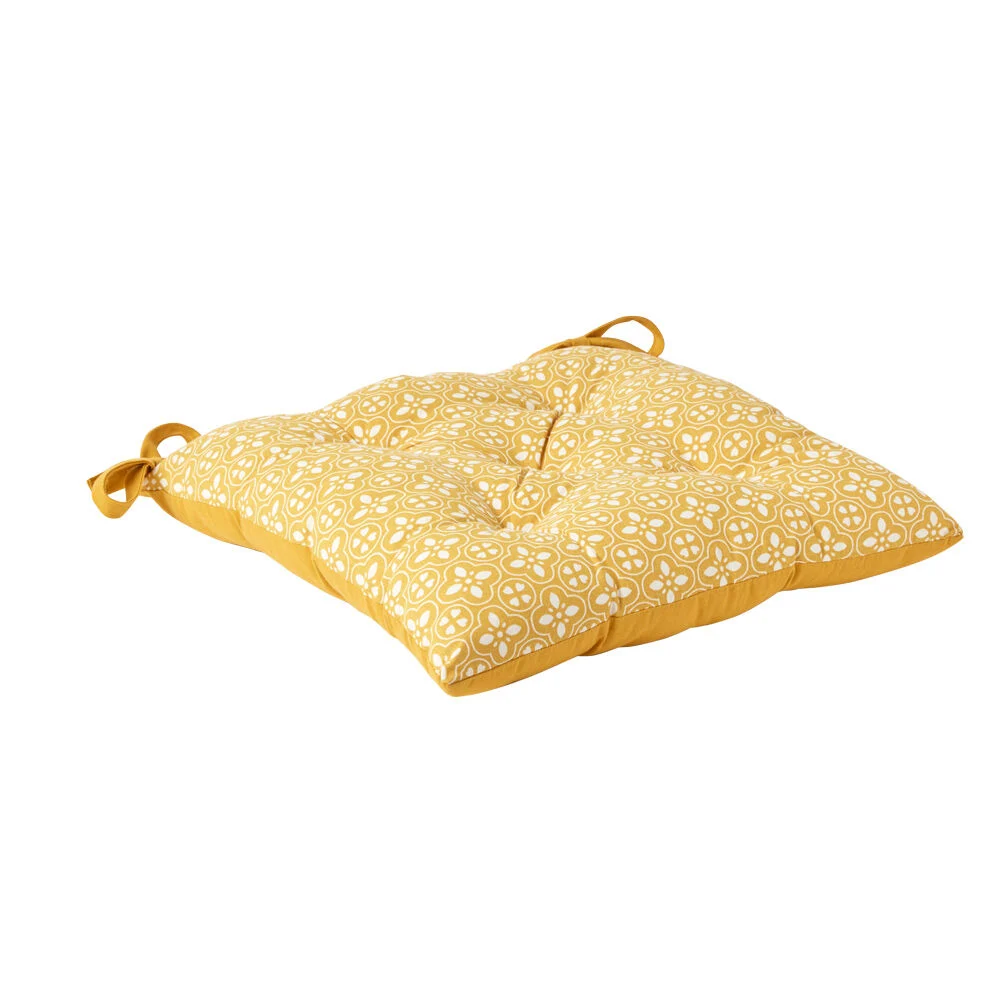 Dessus de chaise matelassé jaune moutarde Dolce Vita