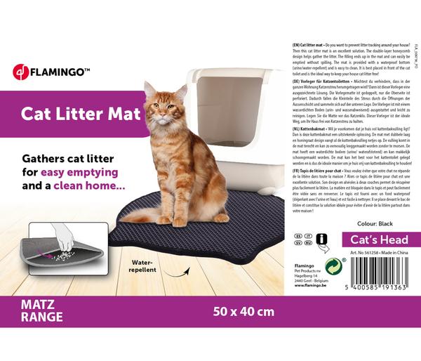 Flamingo Katzenklo-Matte Katzenkopf, schwarz,