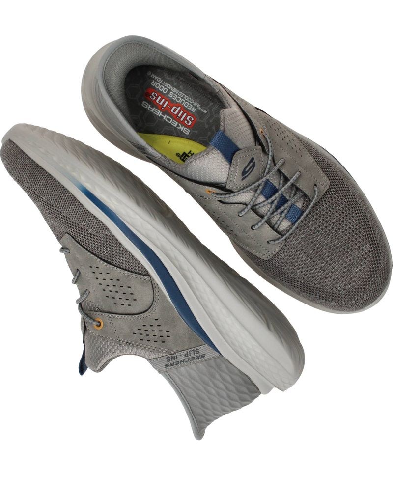 Skechers Slade Caster Slip-Ins Relaxed Fit Sneakers Grijs Heren