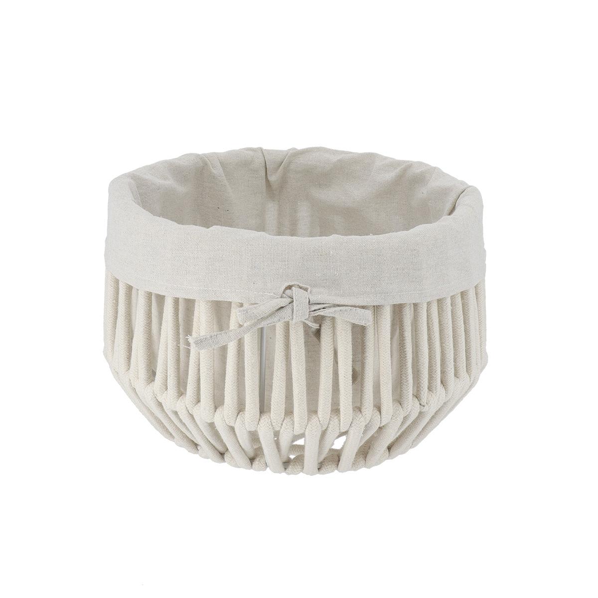 GRANDE PANIERE FACON CORDE BLANC