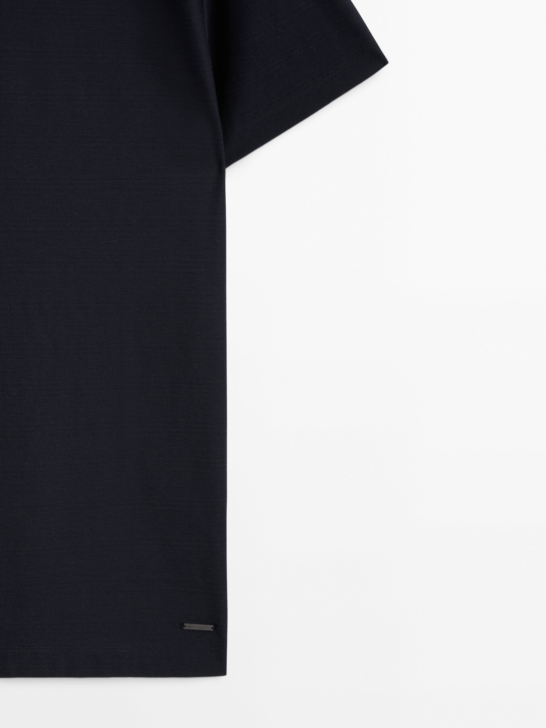 Camisa polo listrada em jacquard de algodão - AZUL MARINHO
