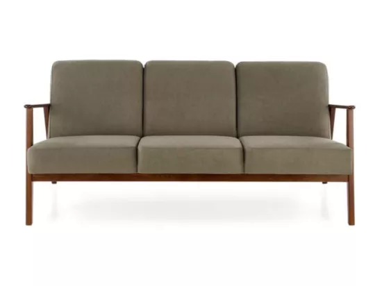 Canapé 3 places en tissu vert olive style retro Franky