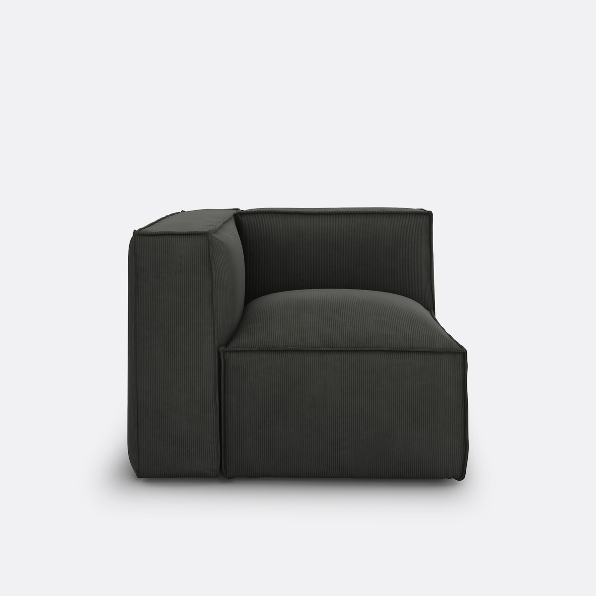 LA REDOUTE INTERIEURS<br>Canto modular de veludo canelado, Sete