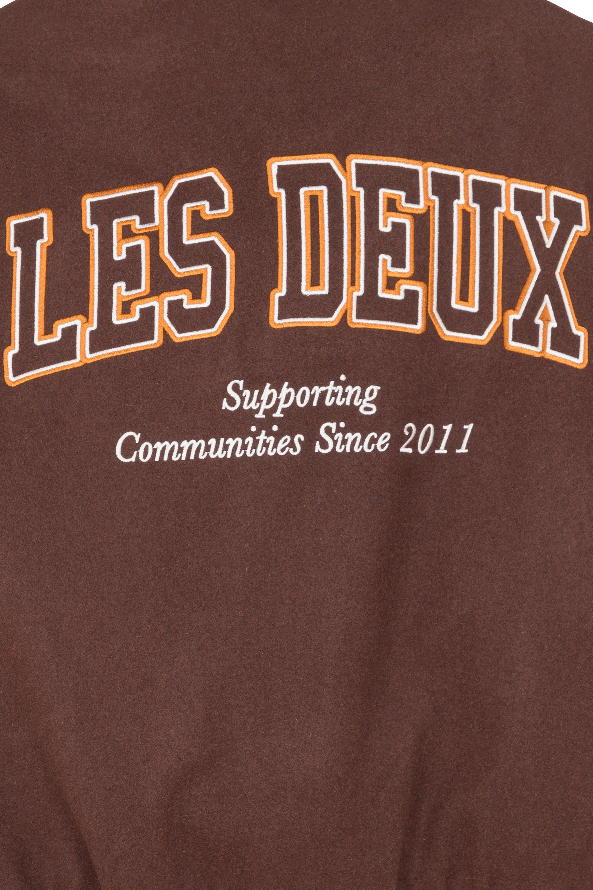 LES DEUX Blouson Les Deux Varsity Wool Jacket 3.0 Marron