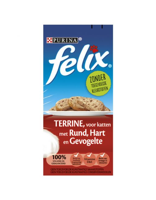 Felix Blik 3 Vleessoorten - Kattenvoer - Rund Hart Gevogelte 400 g
