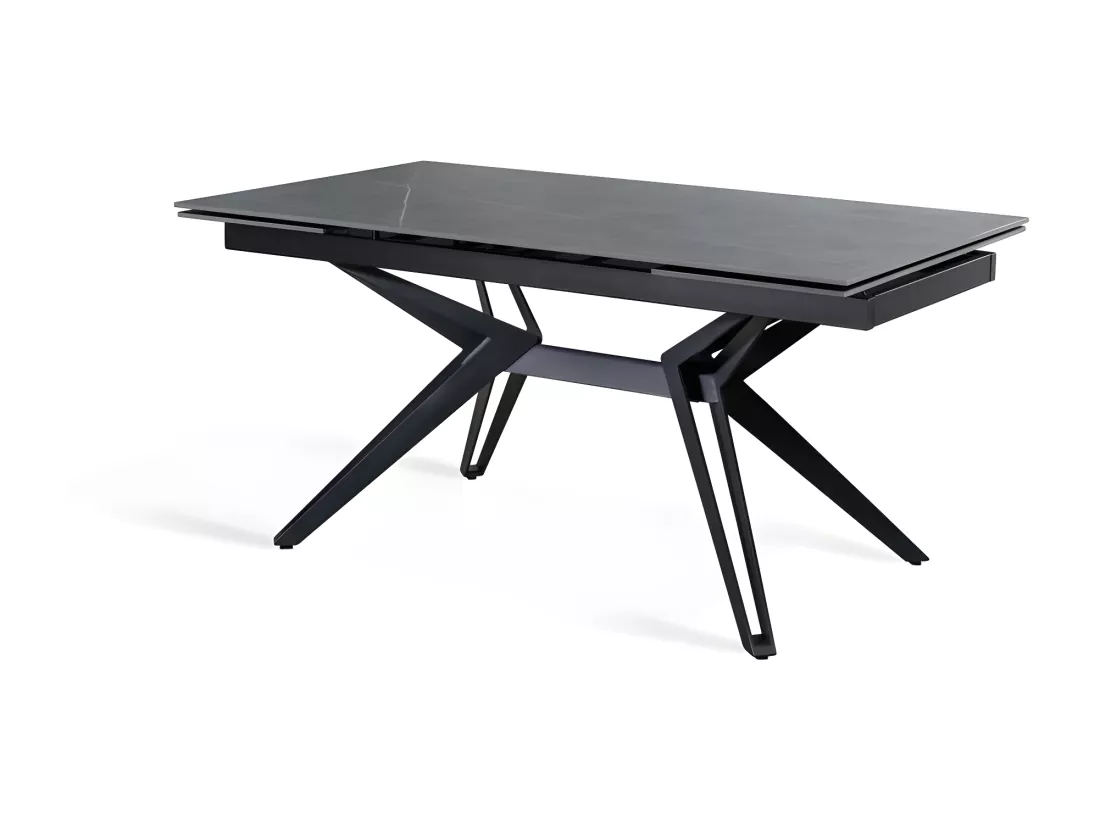 Match 3 Table extensible (160/240 x 90 cm) en Céramique Noire