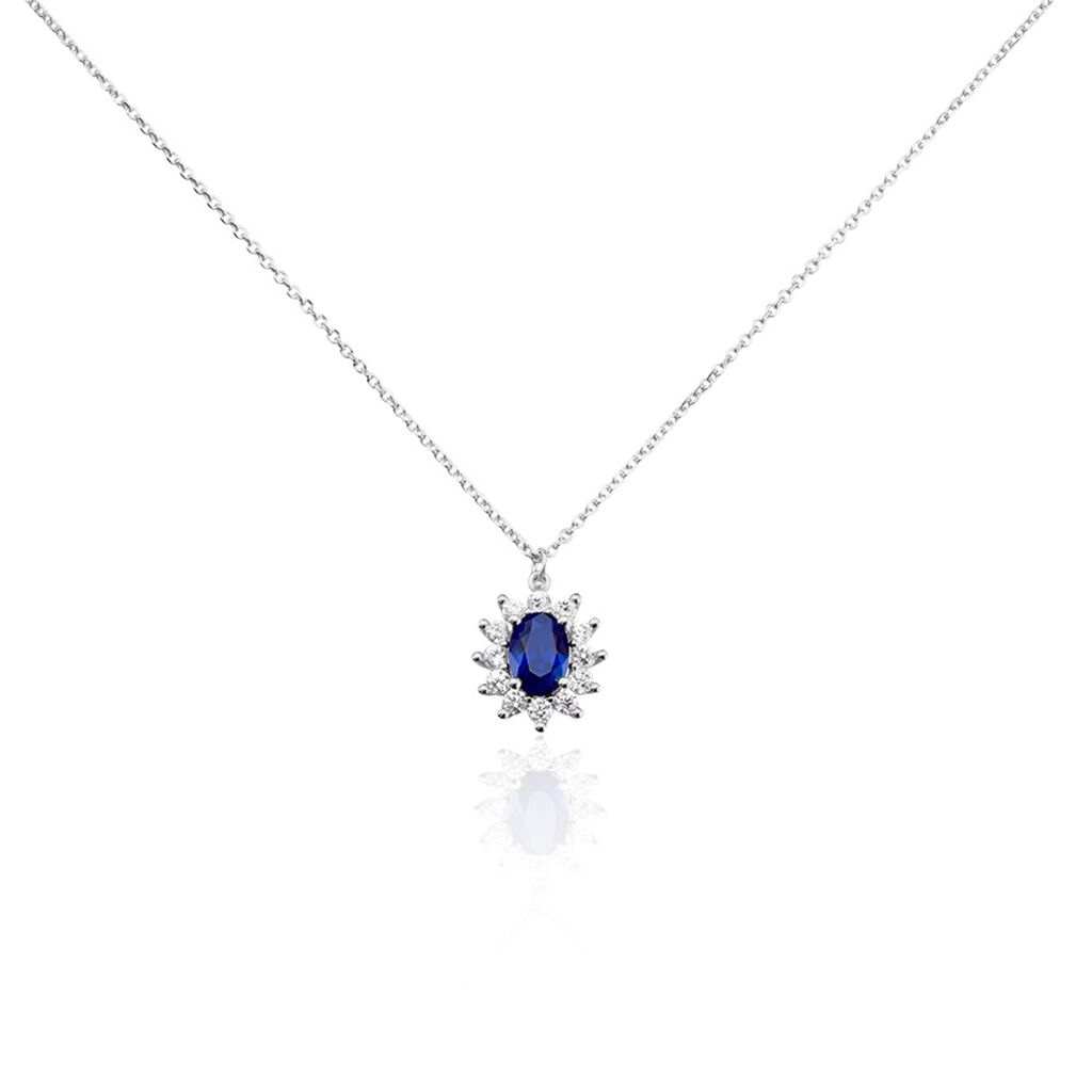 Collier Perez Argent Blanc Oxyde De Zirconium
