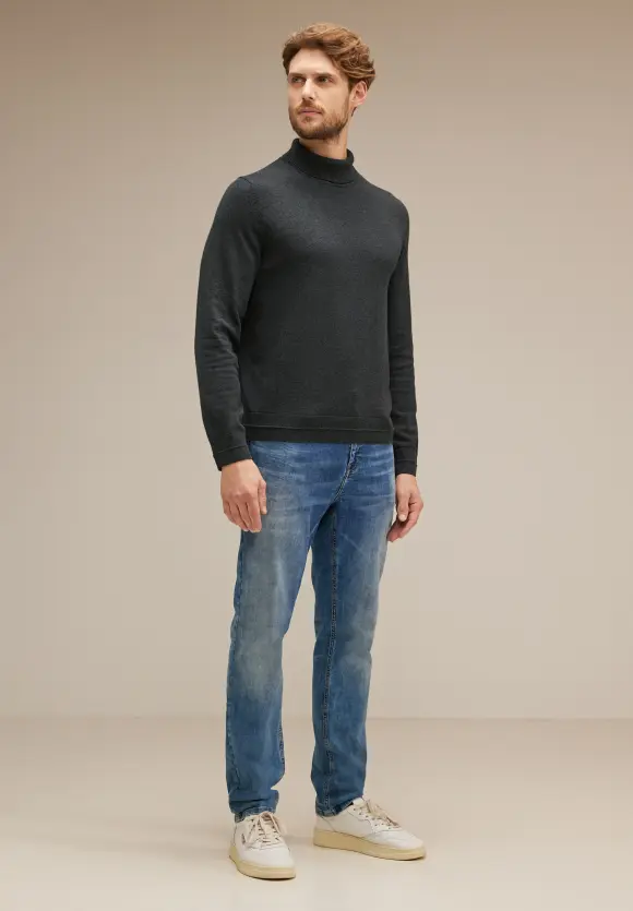 Pullover mit Rollkragen - anthra grey melange