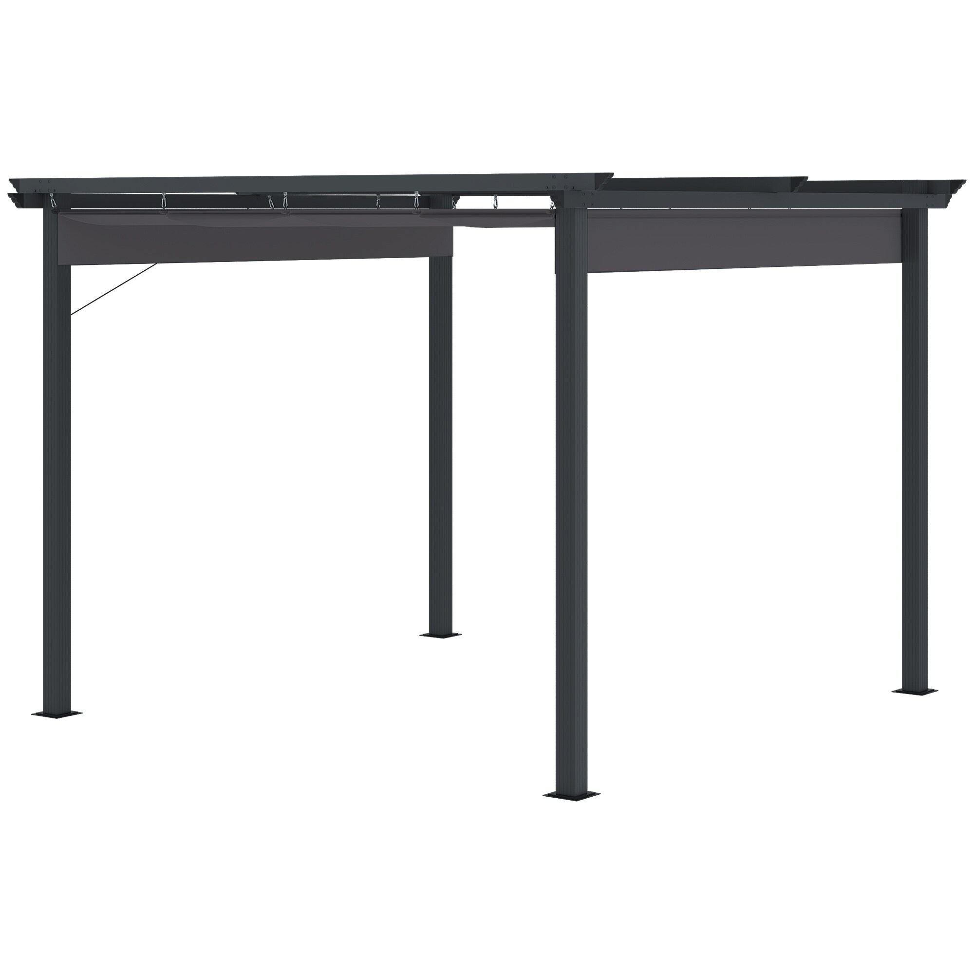 Outsunny Pergola mit verstellbarem Stoffdach grau 295L x 295B x 216H cm
