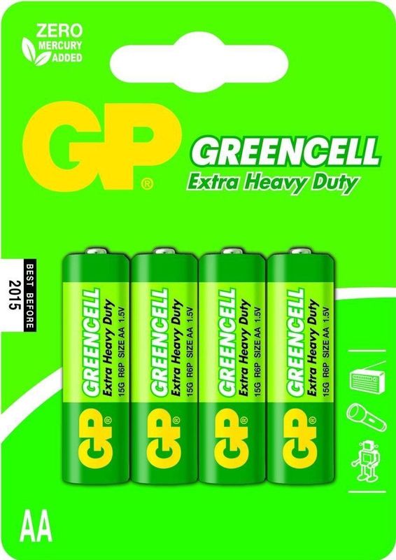 GP Batteries - GP15G R6 - AA Batterijen - Zwart - 4 Stuks