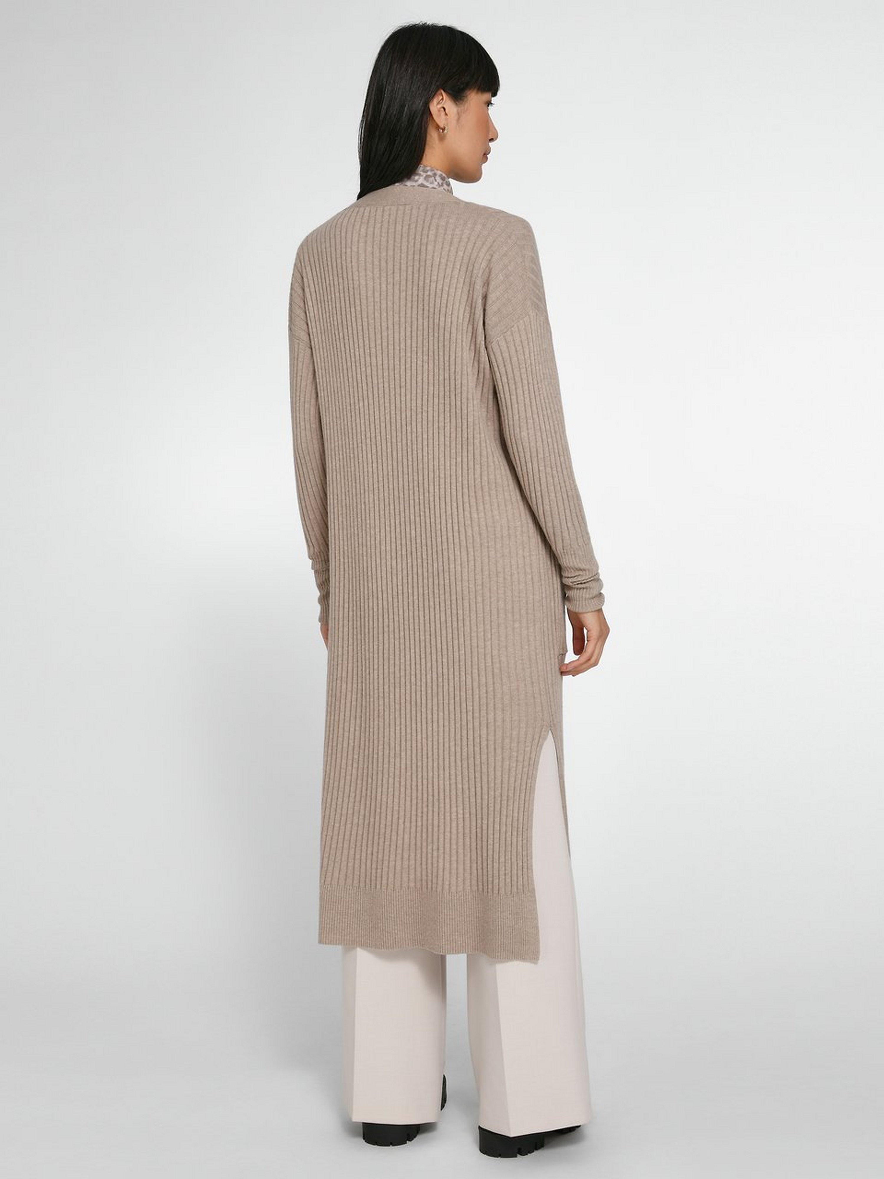Offene Long-Strickjacke