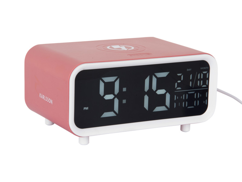 Alarm Clock Chunky LED w. Phone Charger KA6054BL Classic blue