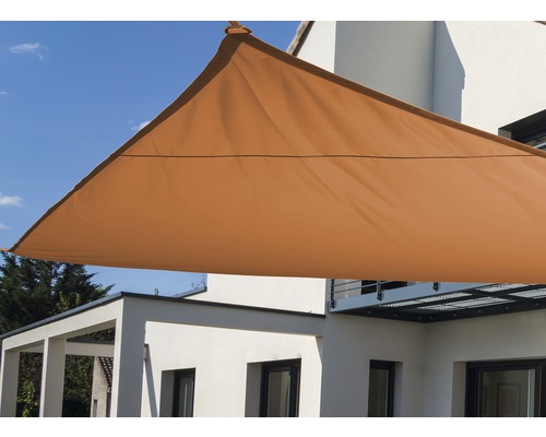 Driehoekig zonnezeil in terracotta met regenbescherming, 360x360x360 cm