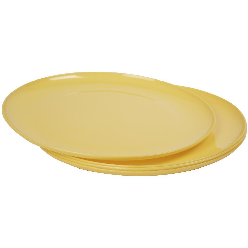 Assiette en plastique couleur unie x 4