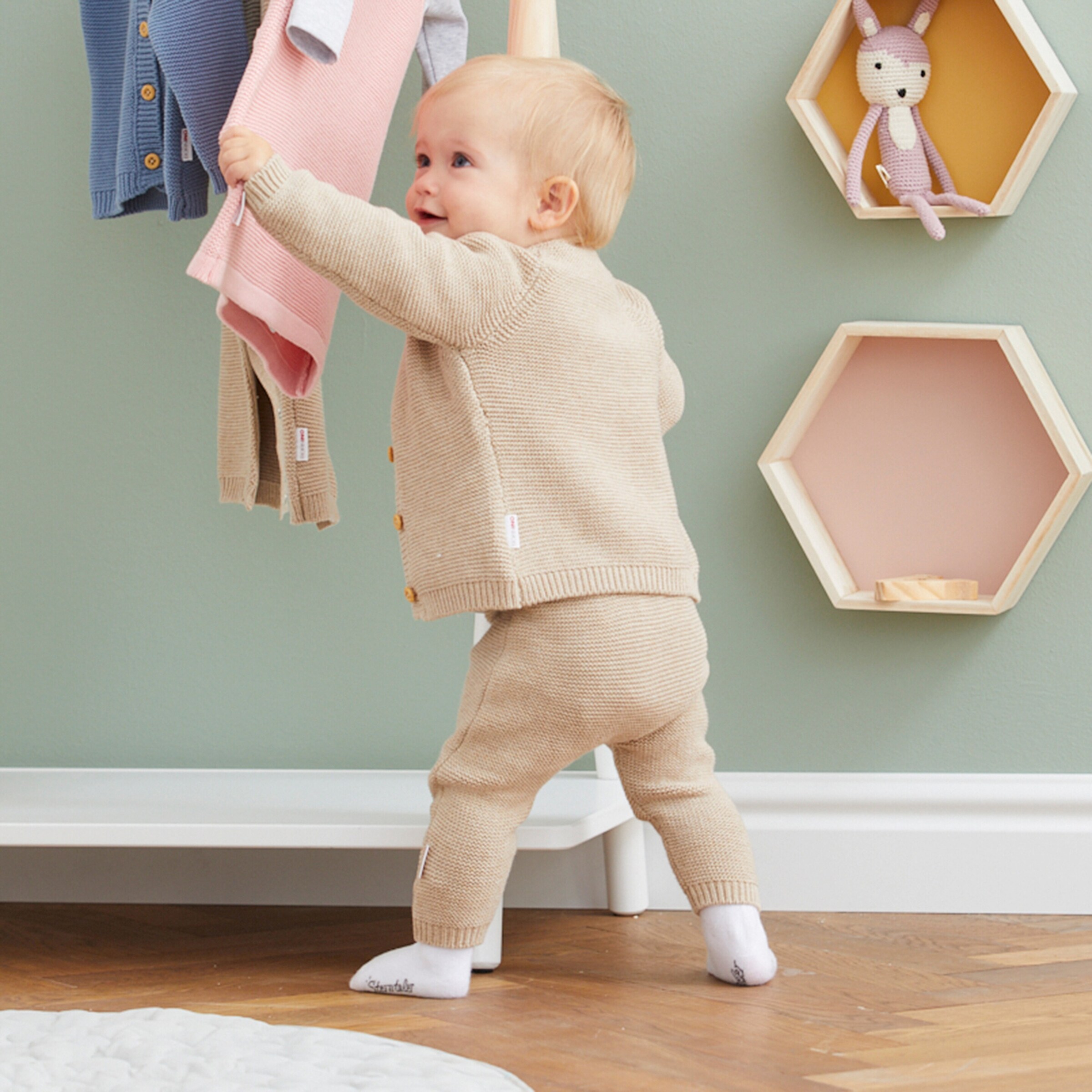 Bornino - Lieblinge Strickjacke langarm beige