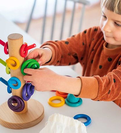Grimms Holzspielzeug - Sortierhelfer Bauringe Rainbow
