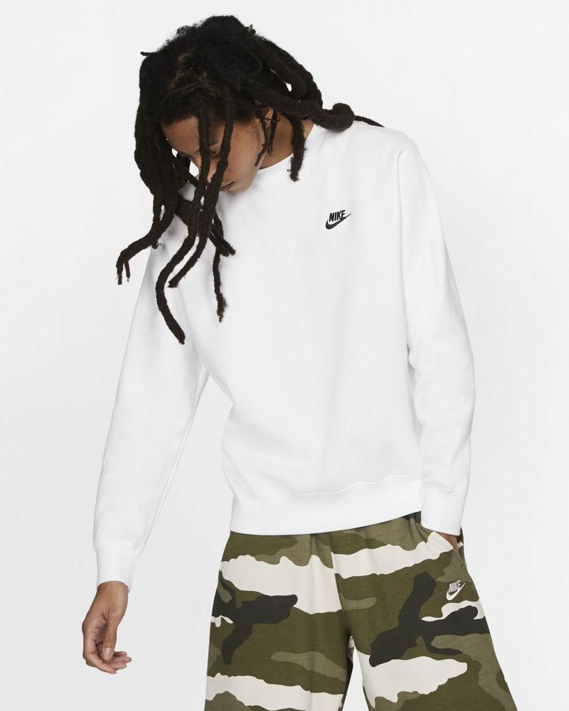 Sweat-shirt Nike Sportswear Club Fleece Blanc pour homme