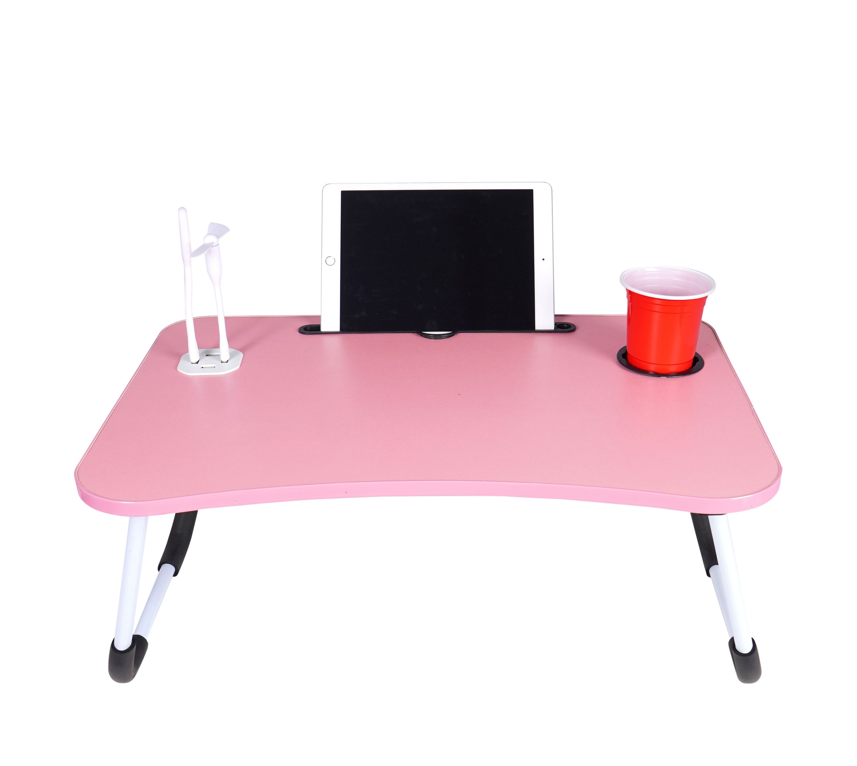 Klapptisch multifunktional mit USB rosa