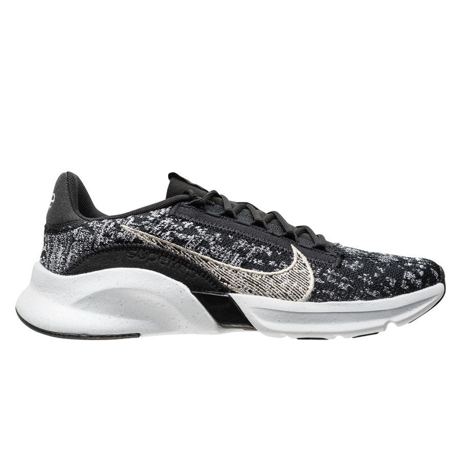 Nike Chaussures d'entraînement SuperRep GO 3 Flyknit Next Nature - Noir/Argenté/Blanc Femme