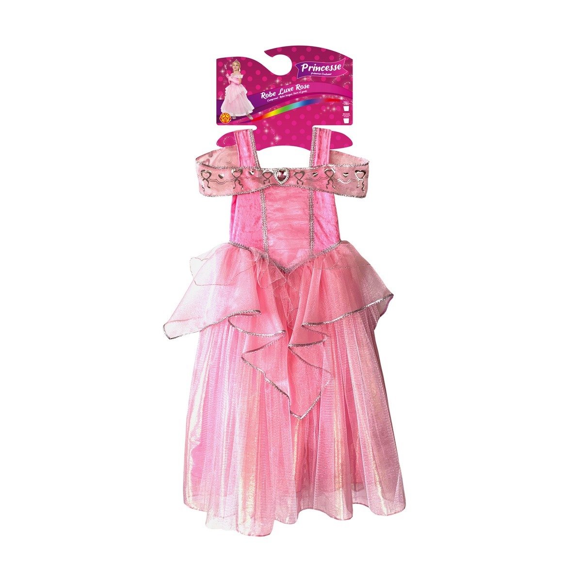 Déguisement Luxe Princesse Rose taille 5-7 ans