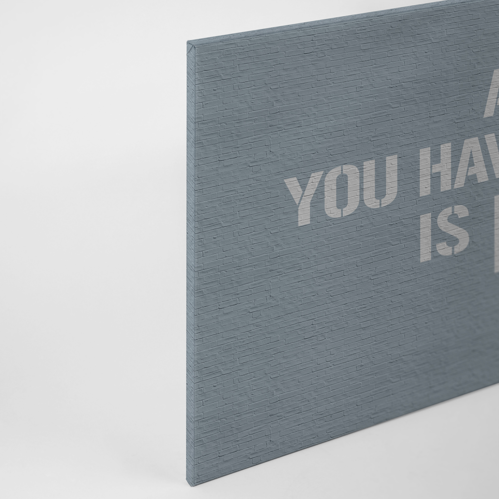 Leinwandbild ALL YOU HAVE IS NOW - grau-blau - 90x60 cm