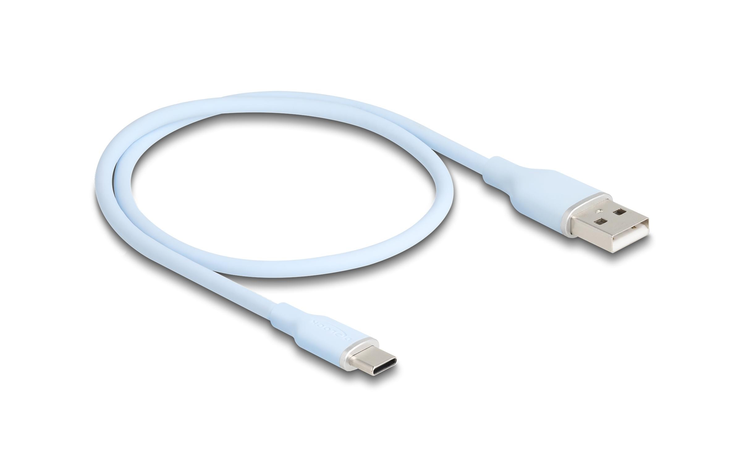 USB 2.0-Kabel Silikon USB A - USB C 0.5 mUSB-A-zu-USB-C-Kabel mit flexibler Silikonummantelung