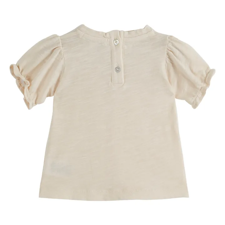 Emile et Ida T-shirt Volants Coton Flammé | Ecru