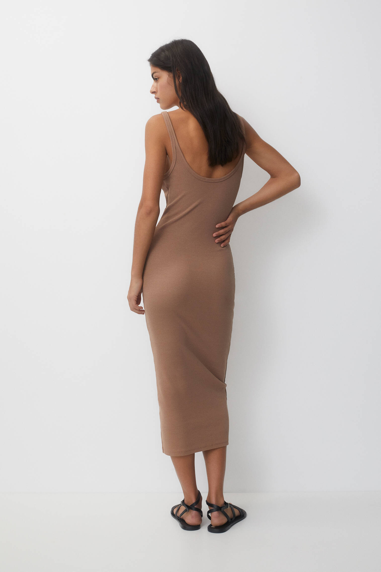 VESTIDO MIDI com alças - MAQUIAGEM