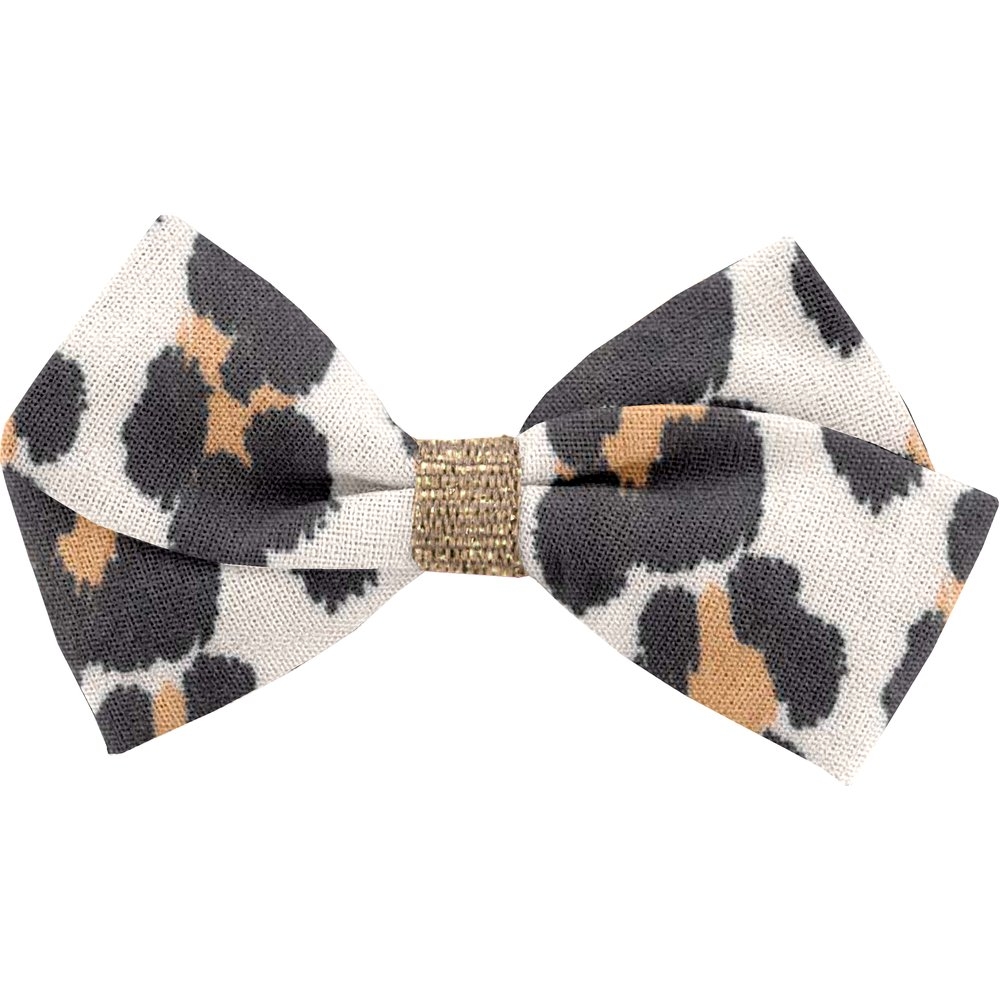 Petite Barrette Double Noeud Croisé Leopard